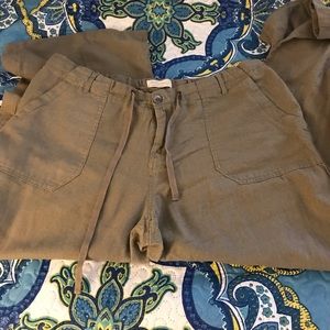Ladies Linen pants Olive color